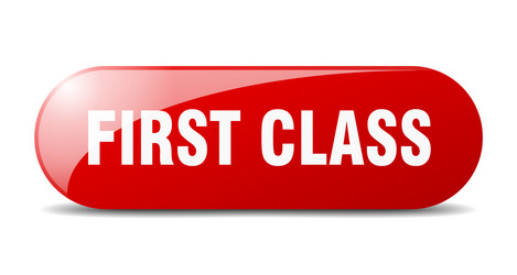 First class button sign key push vector