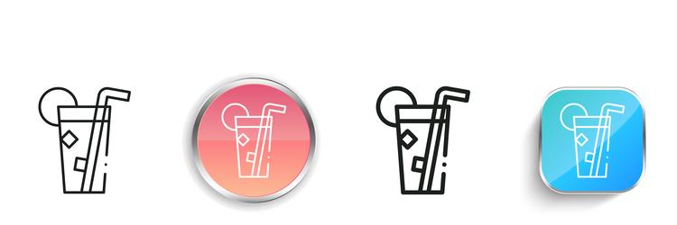 juice icon thin linear regular and button style vector image