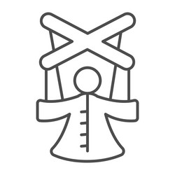 marionette puppet on strings dummy thin line vector