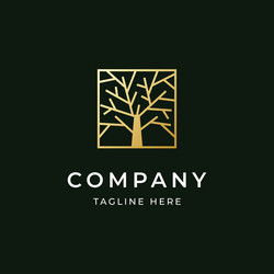 Tree nature gold logo Royalty Free Vector Image