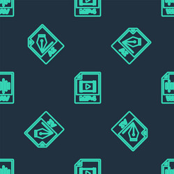 set line mp4 file document ai and wav on seamless vector image