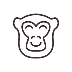 smile monkey line icon logo vector