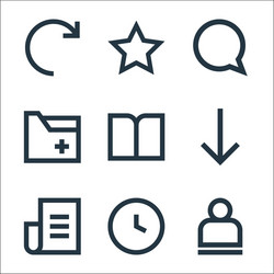user interface line icons linear set quality vector image