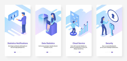 data statistics security cloud service ux ui vector