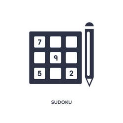 Sudoku icon on white background simple element vector