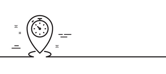timer line icon time sign location pointer vector image