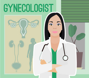 Gynecologist at hospital cartoon Royalty Free Vector Image