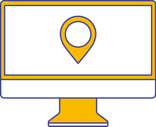 Monitor computer pointer map on screen app vector