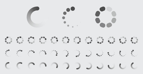 Circular loading buffering icons set vector