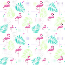 Flamingo Tropical Summer Pattern Vector Image