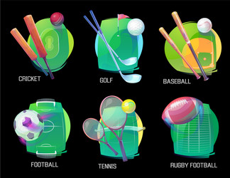 Sports Equipment and Balls Vector Image