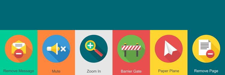 a set of 6 user interface icons as remove message vector image