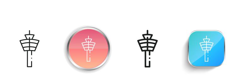 control tower icon thin linear regular and button vector image