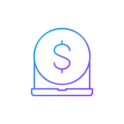 Laptop with coin online payment gradient lineal vector