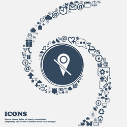 map pointer icon sign in the center around vector image