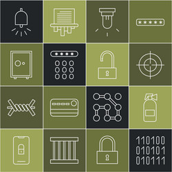 set line binary code fire extinguisher target vector image