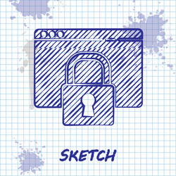 Sketch line secure your site with https ssl icon vector