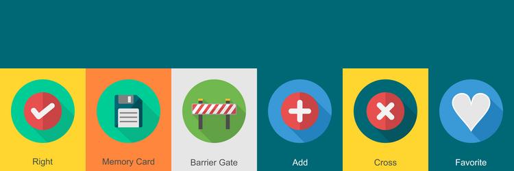 a set of 6 user interface icons as right memory vector image