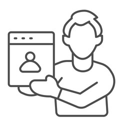 man web designer with presentation of site project vector image