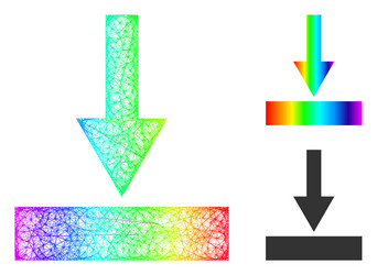 Rainbow net mesh gradient move bottom icon vector