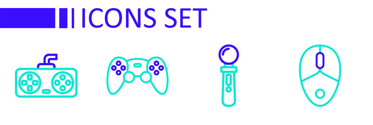 set line computer mouse vr controller game vector image