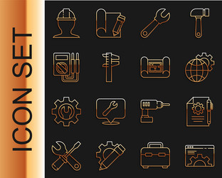 set line browser setting document settings vector image