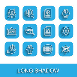 set line nft digital crypto art binary code vector image