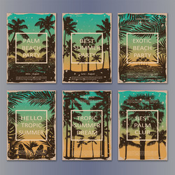 Tropic Vintage Poster Set Vector Image
