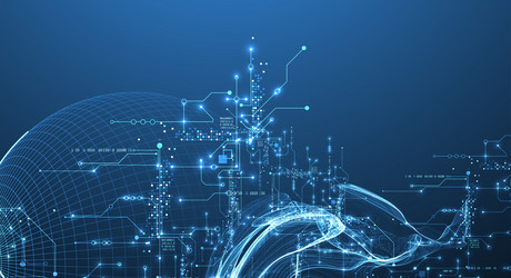 abstract data wave with sphere and futuristic vector image