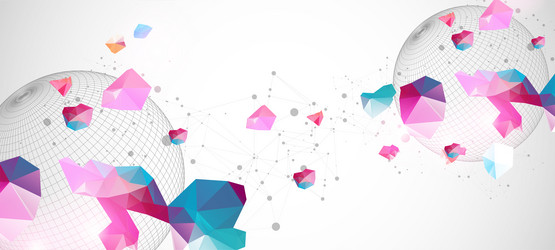 abstract sphere background with plexus effect 3d vector image