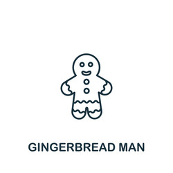 Gingerbread man icon monochrome simple vector