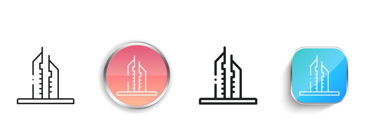 jumeirah icon thin linear regular and button vector image