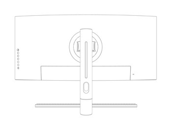 outline of modern thin frame display computer vector image