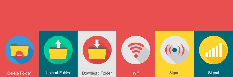a set of 6 user interface icons as delete folder vector image
