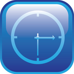 Blue square frame with wall clock icon vector