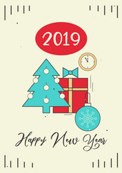 Happy new year card vector