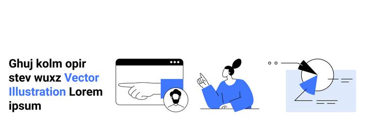 modern web interface with user interaction vector image