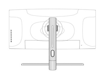 outline of modern thin frame display computer vector image