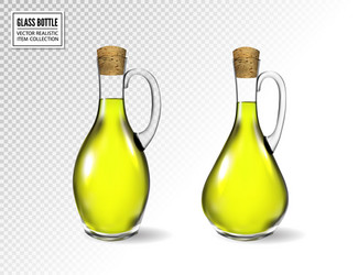 small bottle olive oil with cork stopper vector