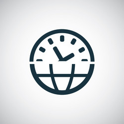 time globe icon for web and ui on white background vector image