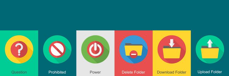 a set of 6 user interface icons as question vector image