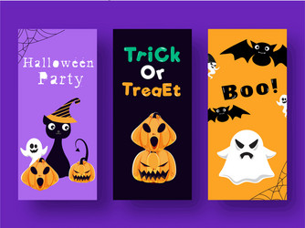 Halloween party trick or treat and boo template vector