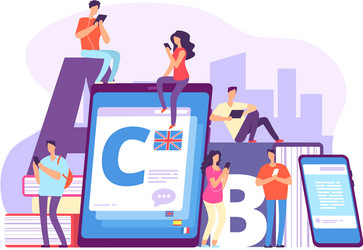People learn language education concept 3d tiny Vector Image