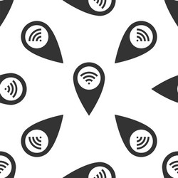 pointer map with wifi internet signal connection vector image