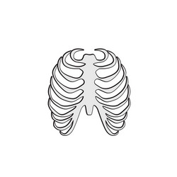Rib cage icon simple for web Royalty Free Vector Image