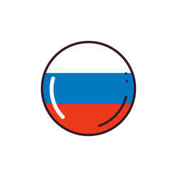 Russian flag in round form national russia vector