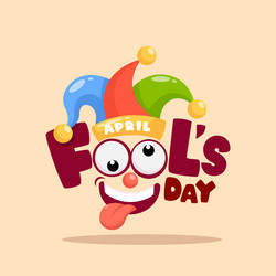 april fools day cartoon style flat design vector