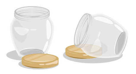 Empty glass jar for canning and food storage vector