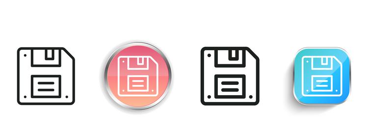 floppy disc icon thin linear regular and button vector image