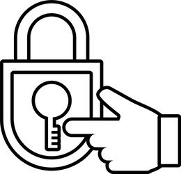 Hand with security padlock vector